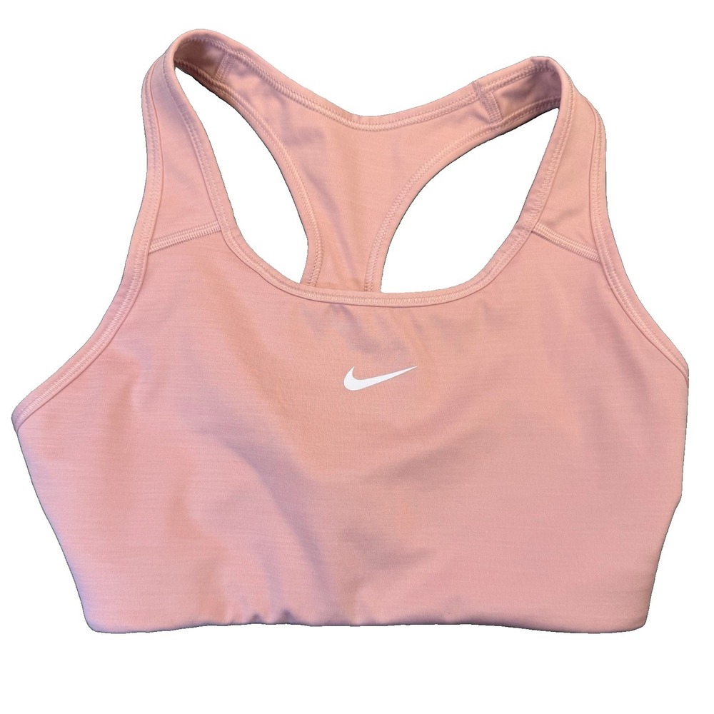 Nike Dri-Fit Swoosh Sports Bra Women's Size M In Blush Pink